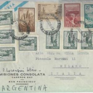 81427 - ARGENTINA - Postal History -  36.50pesos on AIRMAIL COVER to  ITALY 1965
