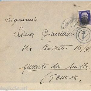 60060  - ITALIA  - STORIA POSTALE  -  BUSTA con annullo NAVALE: RN LIBECCIO 1940