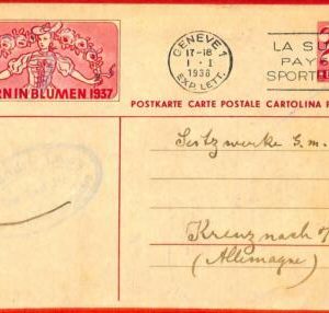 aa3135  - SWITZERLAND - Postal HISTORY - STATIONERY CARD - Flowers BERN 1936