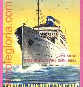 af8187 - ITALY - VINTAGE Illustrated POSTCARD - Ship "AURIGA" signed RIKTER