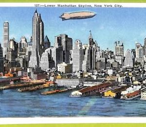 af5691 - VINTAGE POSTCARD Ansichtskarten - New York City, Zeppelin  AIRPLANES