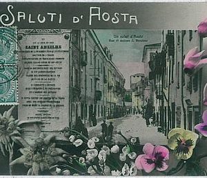 CARTOLINA d'Epoca AOSTA Città - SALUTI - 1910 - BELLA!