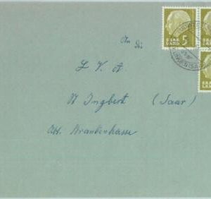 89349 - GERMANY Saar  - POSTAL HISTORY -  COVER  from LUDWEILER  1957