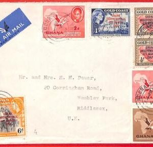 aa3752 - GHANA + GOLD COAST - Postal History - Mixed Franking cover 1959 - BIRDS