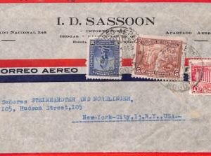 aa3610  - COLOMBIA  - POSTAL HISTORY -  AIRMAIL  COVER to the USA 1940's