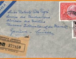 aa2761  - ARGENTINA - POSTAL HISTORY - Registered  COVER to SWITZERLAND 1950