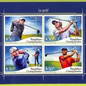 B0109 - CENTRAFRICAINE - ERROR MISPERF Stamp Sheet - 2018 - SPORT, GOLF