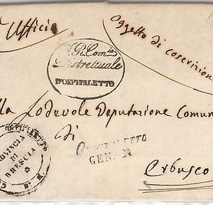 Brescia --- ITALIA REGNO:  storia postale - BUSTA PREFILATELICA Ospedaletto 1846