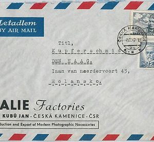 63961  - CZECHOSLOVAKIA - POSTAL HISTORY: COVER to the NETHERLANDS - 1947