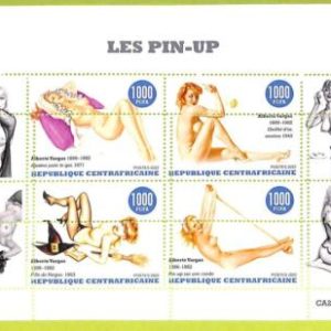 B0130 - CENTRAFRICAINE - ERROR MISPERF Stamp Sheet- 2022 - PIN-UP