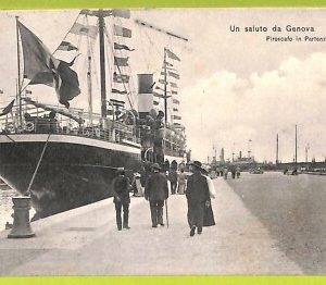 aa8864- CARTOLINA D'EPOCA  GENOVA Città: Piroscafo in Partenza