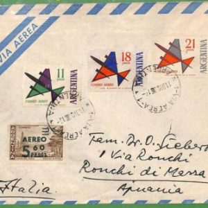 98804 - ARGENTINA - POSTAL HISTORY - Registered  COVER to ITALY 1963