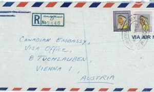 98865 - KUWAIT - POSTAL HISTORY -  REGISTERED  Airmail  COVER to  AUSTRIA  1966