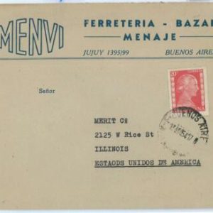 98921 - ARGENTINA - POSTAL HISTORY -  ADVERTISING  COVER  to USA  1954  Evita