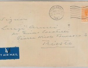 56281  - BAHAMAS -  POSTAL HISTORY: 10 p rate on COVER to Trieste ITALY 1947
