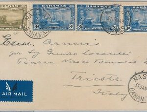 56286  - BAHAMAS -  POSTAL HISTORY: 10 p rate on COVER to Trieste ITALY 1947