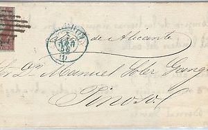 56294  - SPAIN -  POSTAL HISTORY: Edifil 40 VARIEDAD on COVER from Madrid 1856