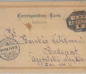 81860 - AUSTRIA Croatia - POSTAL HISTORY - STATIONERY from ABBAZIA to HUNGARY