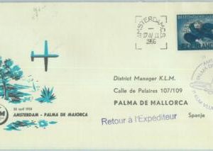 83181 - NETHERLANDS - Postal History - FIRST FLIGHT  Amsterdam - MALLORCA 1956