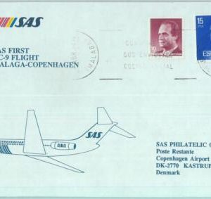 83186 - SPAIN - Postal History - FIRST FLIGHT:  Malaga - Copenhagen  1988 SAS