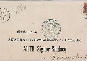 ITALIA REGNO storia postale - S. 36  su BUSTA da LOGRATO annullo NUMERALE 1275