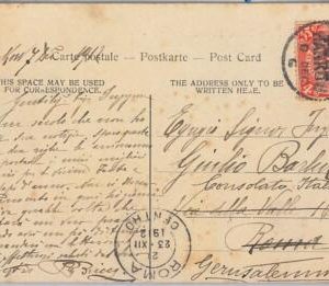 52383 - CHINA - POSTAL HISTORY: POSTCARD to ITALY FORWARDED to JERUSALEM 1912