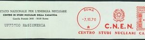 90551 - STORIA POSTALE - Annullo ROSSO MECCANICO 1970 - CNEN Studi Nucleari ROMA