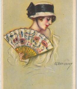 42367 -VINTAGE POSTCARD - Glamour Ladies Donnine - ARTIST SIGNED: ZANDRILLO 1918