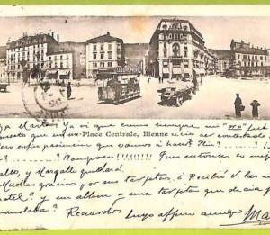 Lib7833 - SWITZERLAND -  VINTAGE POSTCARD - Bienne, Place Centrale - 1902