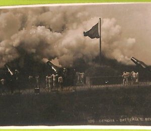 aa9256- CARTOLINA D'EPOCA  GENOVA Città : Batteria S. Benigno
