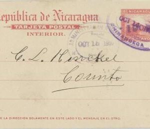 P0406 - NICARAGUA -  Postal History - STATIONERY CARD #65 from Chinandega 1907