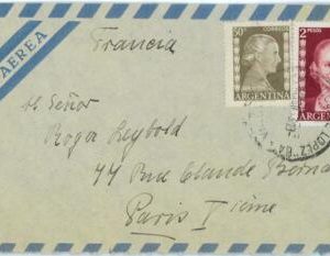 98939 - ARGENTINA - POSTAL HISTORY - AIRMAIIL COVER to FRANCE 1953   Evita