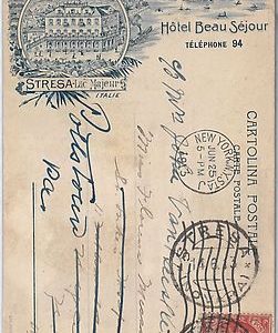 56002 -- CARTOLINA d'Epoca - LAGO MAGGIORE:  Stresa 1913  PUBBLICITA  HOTEL