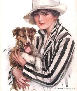 ab6724 - VINTAGE POSTCARD - Glamour Ladies Donnine - ARTIST SIGNED - H.FISHER