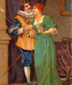 ab6725 - VINTAGE POSTCARD - Glamour Ladies Donnine - ARTIST SIGNED - V.Schivert