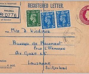56298  - GB - POSTAL HISTORY:  STATIONERY COVER from HALSALL to SWITZERLAND 1952