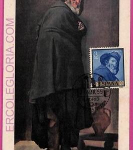 ag3489 - SPAIN - POSTAL HISTORY - FDC Maximum Card - 1959, ART Velázquez
