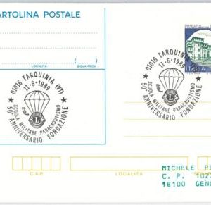 50094 - ITALY - POSTAL HISTORY Special postmark on STATIONERY 1989 PARACHUTING