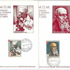 63704 -  SMOM - POSTAL HISTORY: Set of 2  MAXIMUM CARD 1973 -  MEDICINE Leprosy