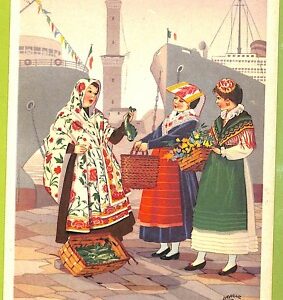 aa9335- CARTOLINA D'EPOCA  GENOVA Città : Costumi Liguri