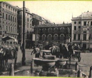 aa9346- CARTOLINA D'EPOCA  GENOVA Città : Piazza Caricamento- Palazzo S. Giorgio