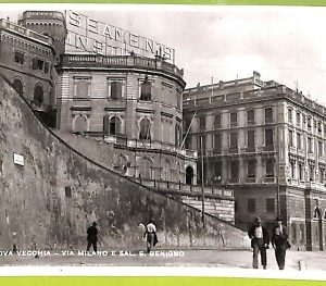 aa9381- CARTOLINA D'EPOCA  GENOVA Città : Via Milano e Sal. S. Benigno
