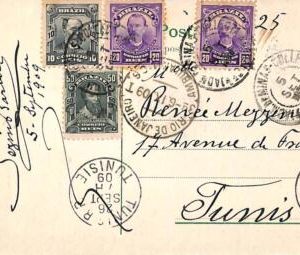 ac1534 - BRAZIL - VINTAGE POSTCARD  to Tunis