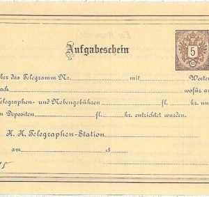 30431- AUSTRIA -  POSTAL HISTORY Aufgabeschein:Telegram form