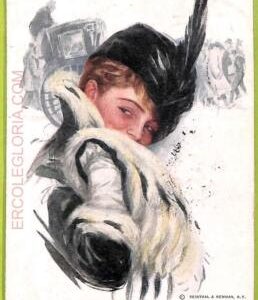 af1836 - VINTAGE POSTCARD - Glamour Ladies Donnine - ARTIST SIGNED-H.Fisher-1916