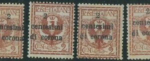 87972 - ITALIA: TRENTO & TRIESTE - Sassone 2:  lotto di 4 con piccole varietà **