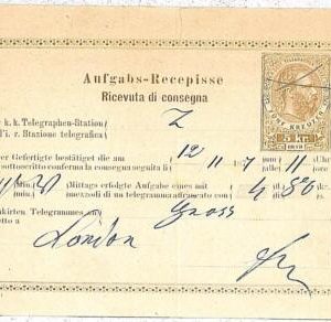30432 - AUSTRIA - POSTAL HISTORY Aufgabs:Telegram Reception card Ferchenbaue #3