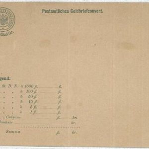 30409 - AUSTRIA -  POSTAL HISTORY - SPECIAL COVER FOR MONEY DISPATCH