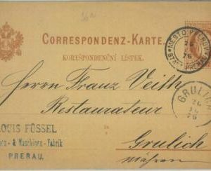 85066 - AUSTRIA Czechoslovakia - POSTAL HISTORY - Stationery from PREROV 1876