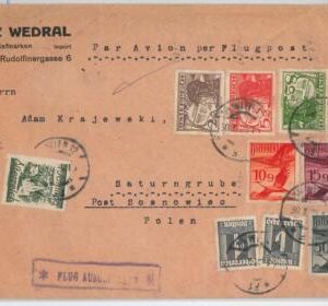 41861 - AUSTRIA  -  POSTAL HISTORY - AIRMAIL COVER to POLAND  BIRDS 1925